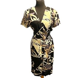 Vintage 1990's JRT Tropical Hawaiian Wrap Pencil Dress Size 12